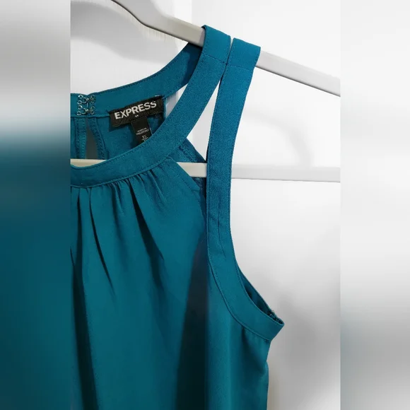 Express Teal Sleeveless Women's Top - Picture 3 of 8
